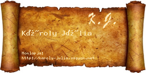 Károly Júlia névjegykártya